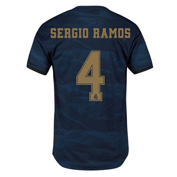 Trikot Real Madrid NO.4 Sergio Ramos Auswarts 2019-20 Blau Fussballtrikots Günstig